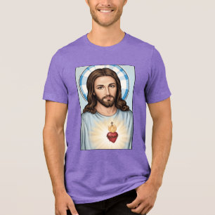 Camiseta Triblenda Jesús del Pop Art Corazón Sagrado Estilo Cómic Vin