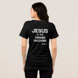 Camiseta Triblenda Jesús el Liberador de Gatillo Cruz Biblia Fe
