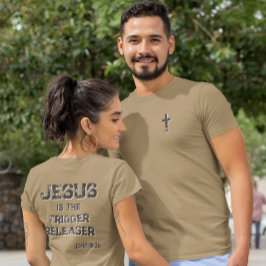 Camiseta Triblenda Jesús el Liberador del Disparador Cruz Escritura F