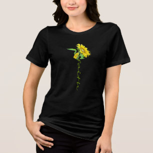 Camiseta Triblenda Jesús Fe del Girasol Cruza la Religión Cristiana