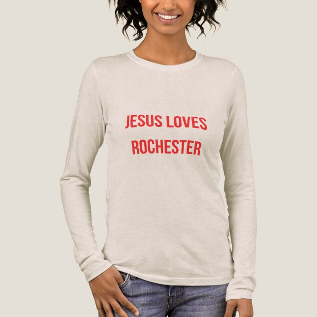 Camiseta Triblenda Jesus Loves Rochester (Anverso)