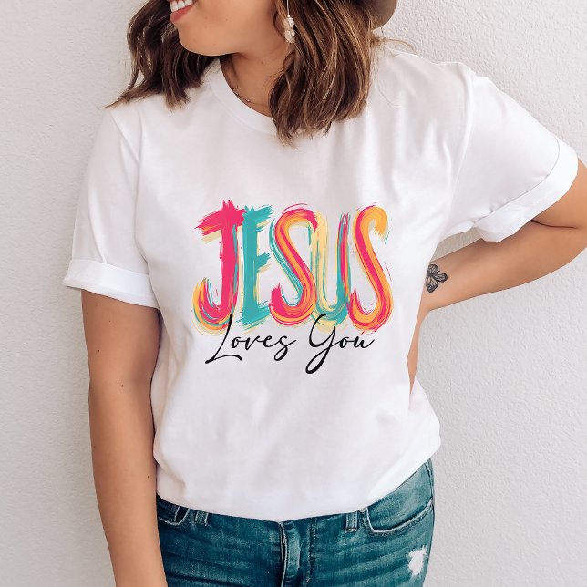 Camiseta Triblenda Jesus Loves You Christian Faith (Subido por el creador)