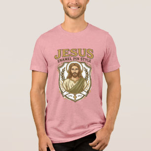 Camiseta Triblenda Jesus Pin de Esmalte Estilo Jesus Pin de Esmalte C