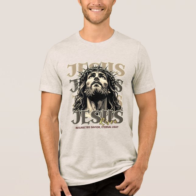 Camiseta Triblenda Jesus Risen - Jesucristo Artístico (Anverso)