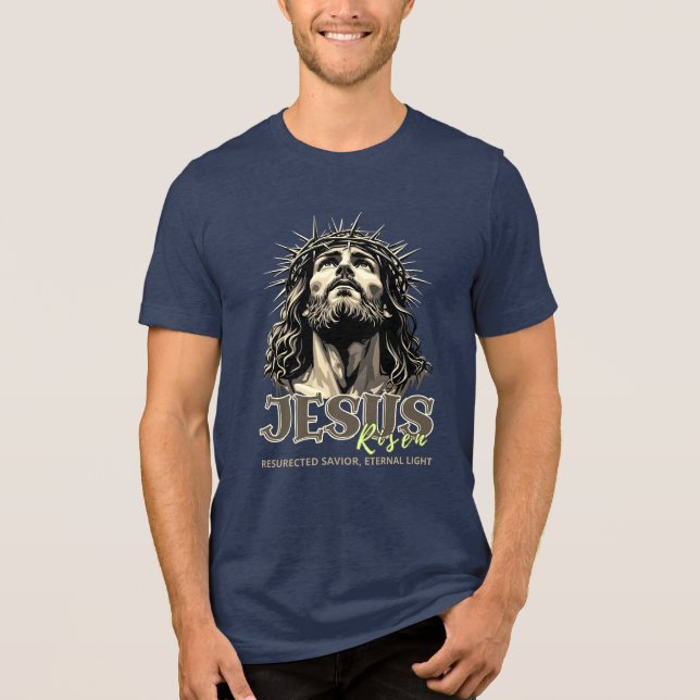Camiseta Triblenda Jesus Risen - Jesucristo Artístico (Anverso)
