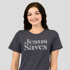 Camiseta Triblenda Jesús salva la cita cristiana de la Biblia Inspira