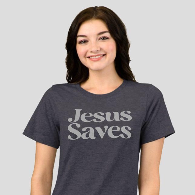 Camiseta Triblenda Jesús salva la cita cristiana de la Biblia Inspira (Subido por el creador)