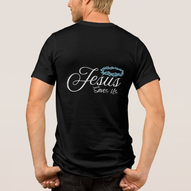 Camiseta Triblenda Jesus Saves Us (Reverso)