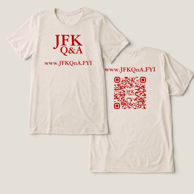 Camiseta Triblenda JFK Q&A Tri-Blend SHIRT (Diseño Anverso y Reverso)