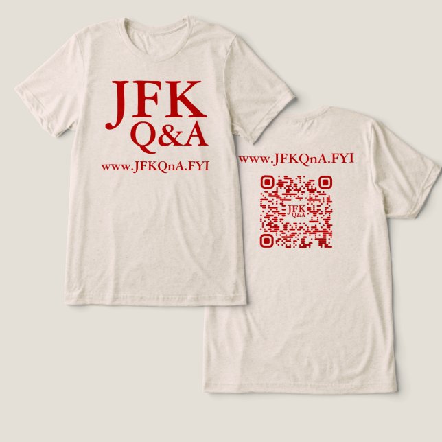 Camiseta Triblenda JFK Q&A Tri-Blend SHIRT (Diseño Anverso y Reverso)