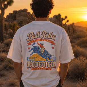 Camiseta Triblenda Jinete de Toro de Rodeo Vintage Gráfico de Vaquero