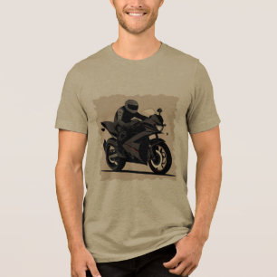 Camiseta Triblenda Jinete en una motocicleta negra elegante