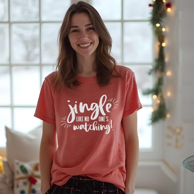 Camiseta Triblenda Jingle como nadie mira | Navidades divertidos (Jingle Like No One's Watching | Fun Christmas Tri-Blend Shirt)