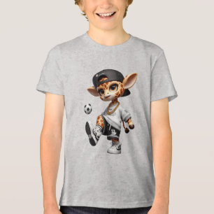 Camiseta Triblenda Jirafa de fútbol adorable para niños