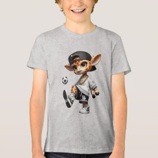 Camiseta Triblenda Jirafa de fútbol adorable para niños
