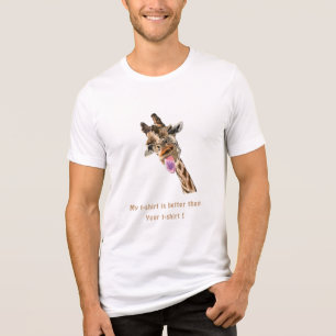 Camiseta Triblenda Jirafa Divertida Lengua Afuera con Texto