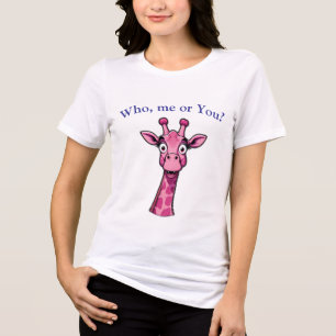 Camiseta Triblenda Jirafa Rosa Sorprendida