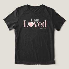 Camiseta Triblenda John 3:16 I Am Loved Floral Heart Christian