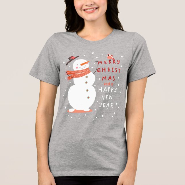 Camiseta Triblenda Jolly Snowman Navidades - Deseos cálidos (Anverso)