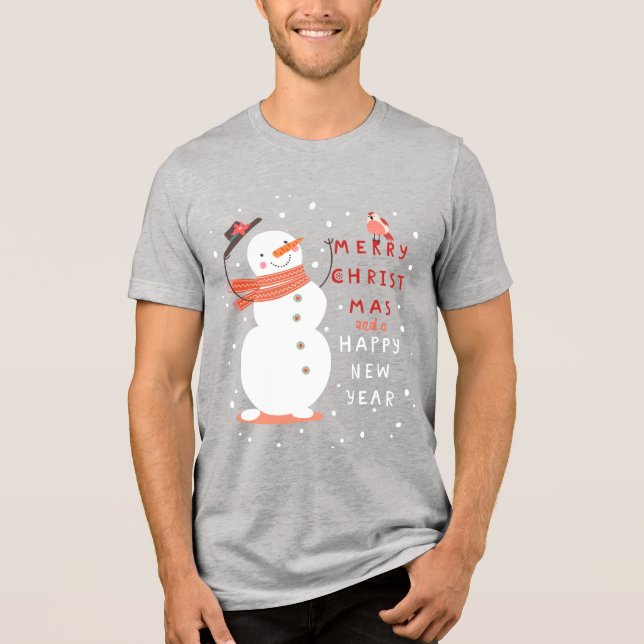 Camiseta Triblenda Jolly Snowman Navidades - Deseos cálidos (Anverso)