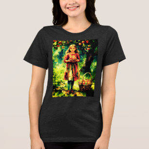 Camiseta Triblenda Joven Chica en un huerto de Apple