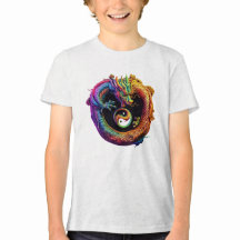 Jóvenes Yin Yang Dragon T-Shirt