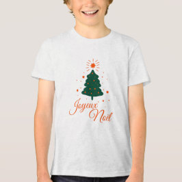 Camiseta Triblenda Joyeux Noël en rouge : sapin classique et joyeux