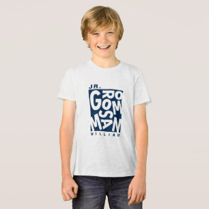 Camiseta Triblenda Jr. Groomsman júnior, fiesta de bodas, azul marino