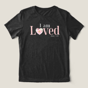 Camiseta Triblenda Juan 3:16 Soy Amado Corazón Floral Cristiano