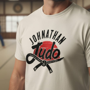 Camiseta Triblenda Judo - Cinturón Negro - Sol Naciente
