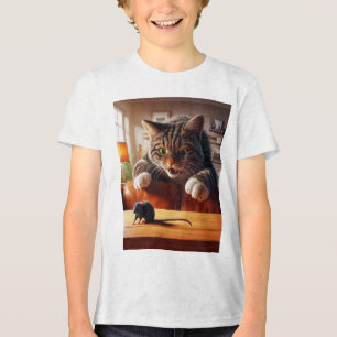 Camiseta Triblenda Jugador gato lanzando al ratón - Divertido Persona