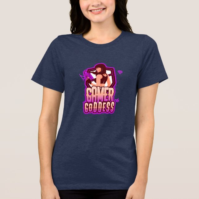 Camiseta Triblenda Jugadoras de la diosa gamer (Anverso)