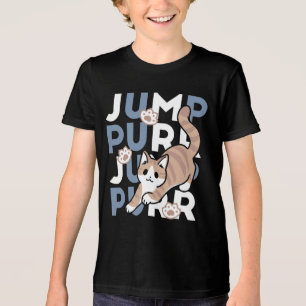 Camiseta Triblenda Jump Purr Jump: Playful Cat Design con arte divert