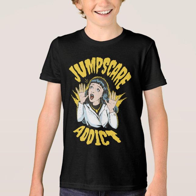 Camiseta Triblenda  Jumpscare Addict  (Anverso)
