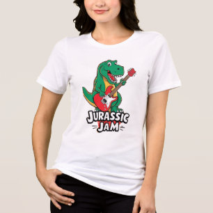 Camiseta Triblenda Jurassic Jam T-Shirt - Dinosaurio tocando guitarra