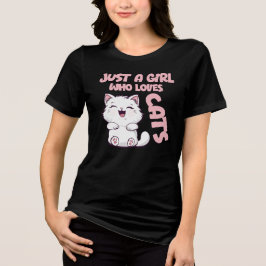 Camiseta Triblenda Just A Girl Who Loves Cats 