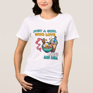 Camiseta Triblenda Just a Girl Who Loves Ramen and Boba T-Shirt