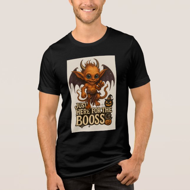 Camiseta Triblenda Just Here for the Booss Halloween Demon (Anverso)