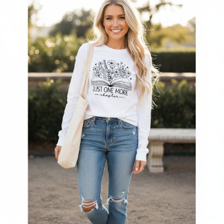 Camiseta Triblenda Just One More Chapter Book Lover Floral Reading
