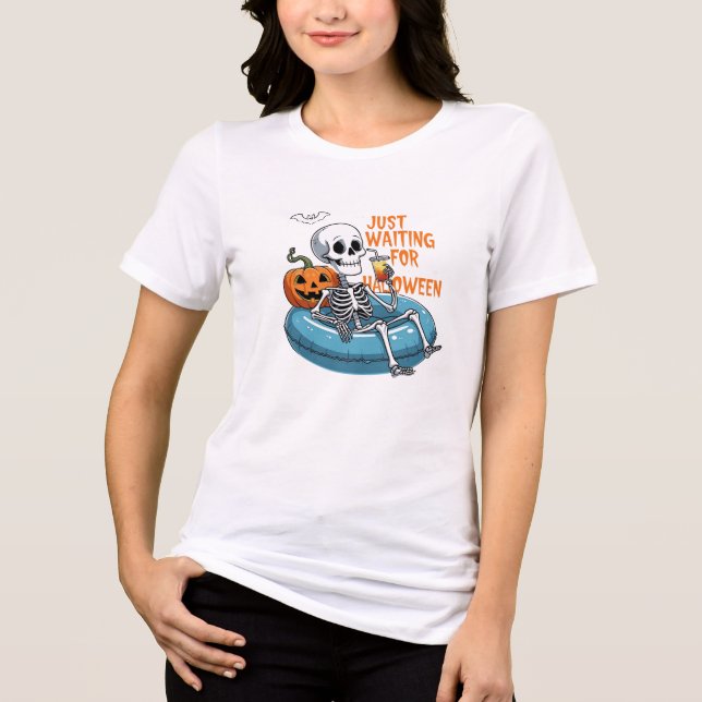 Camiseta Triblenda Just Waiting for Halloween – Funny Spooky (Anverso)