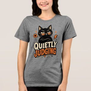 Camiseta Triblenda Juzgando silenciosamente al gato negro – Gato dive
