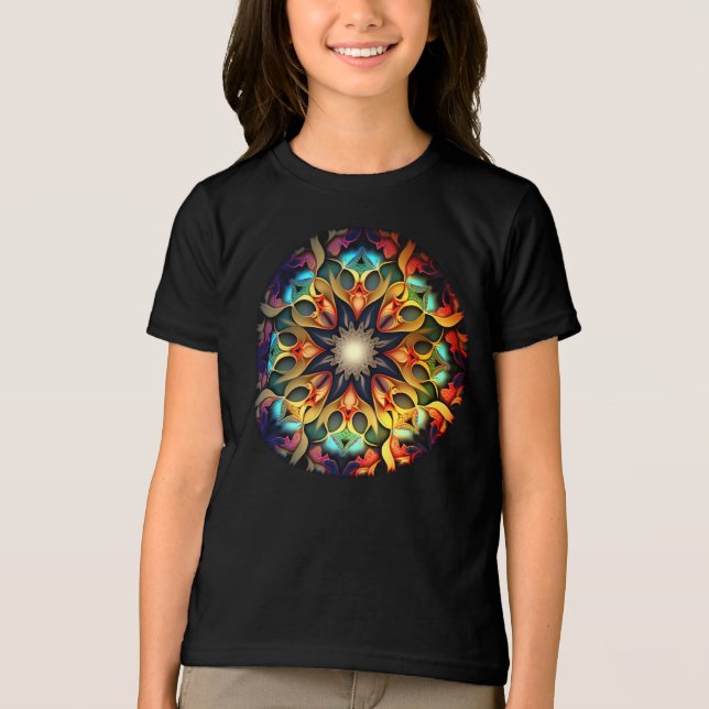 Camiseta Triblenda Kaleidoscope Mandala Flower Design-23091 (Anverso)