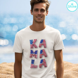 Camiseta Triblenda Kamala Harris Demócratas USA Bandera Alfabetos en 