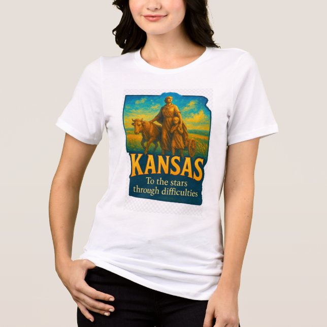 Camiseta Triblenda Kansas-themed artistic T-shirt design! (Anverso)