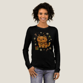 Camiseta Triblenda Kawaii Christmas Gingerbread Kitty - Meowy Xmas G