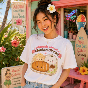 Camiseta Triblenda Kawaii Hawái - Cena de pollo