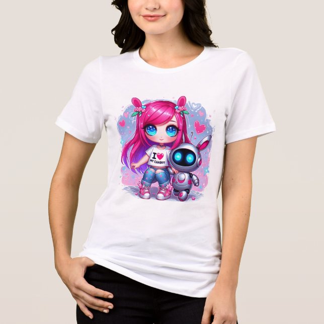 Camiseta Triblenda 🤖 Kawaii Me Encanta Mi Ai Chatbot Cute BFF Compan (Anverso)