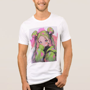 Camiseta Triblenda Kawaii Pastel Splatter Anime Chica