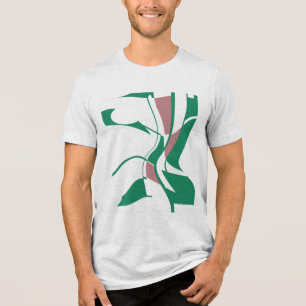 Camiseta Triblenda Kelly Green Mauve Swiveling Swirling Art Resumen