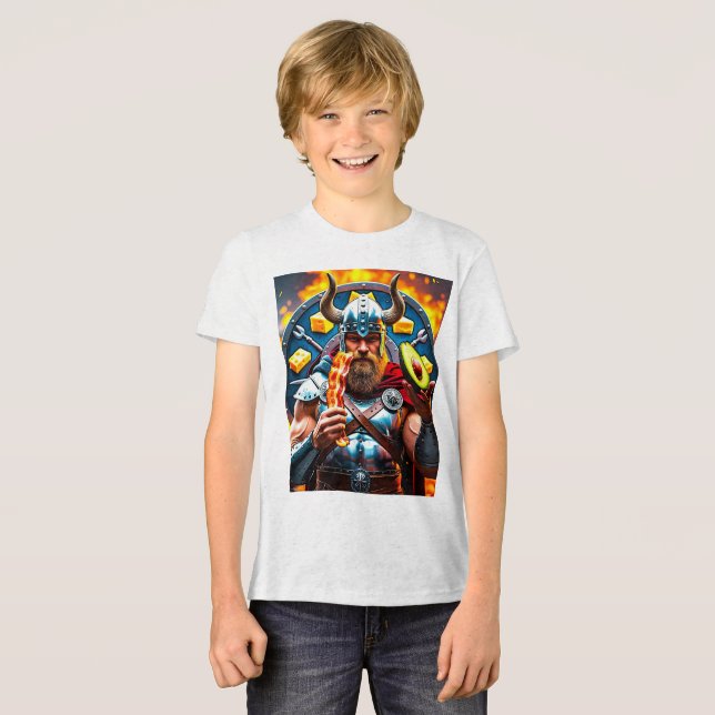 Camiseta Triblenda Keto Warrior 🥓 🔥 - ¡Comida tu fuerza con grasas! (Anverso Completo)